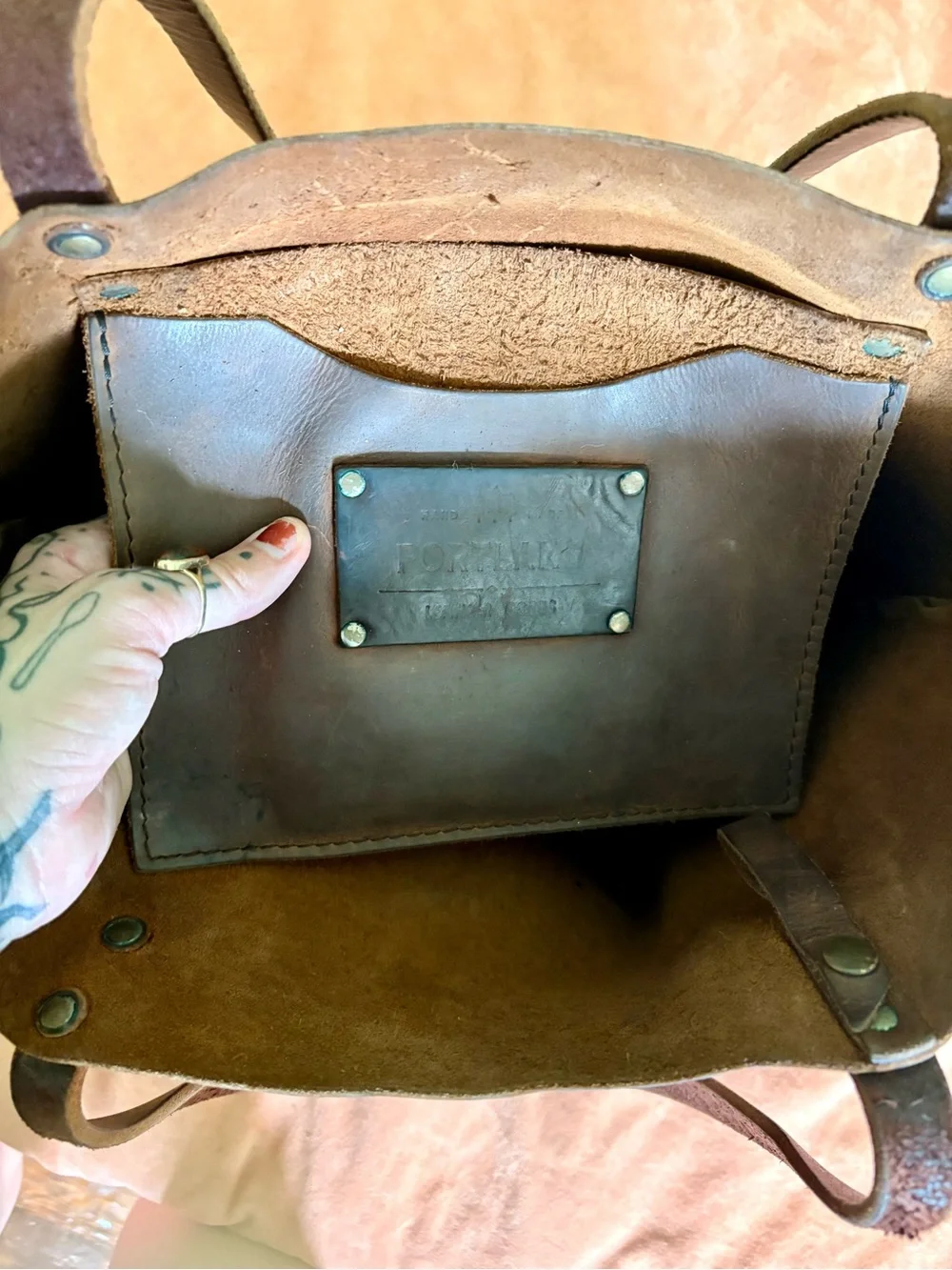 Portland Leather Chestnut Leather Tote